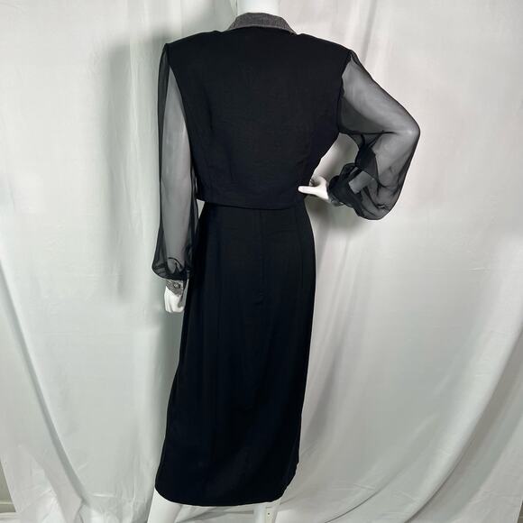 Vintage Scarlett Black 2-Piece Dress and Jacket Set - Picture 2 of 16